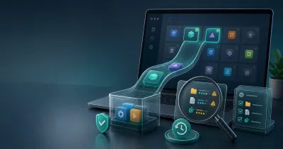 Generic laptop removing selected apps through a reviewed cleanup flow with recovery controls